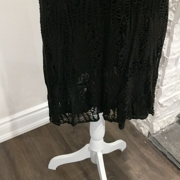 Two-piece black crocheted dress made in Italy - Picture 4 of 7